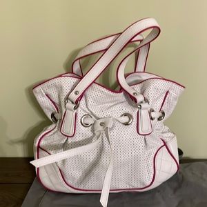 Domani white leather tote (EUC)